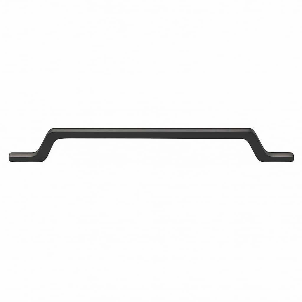 Poignée de meuble cuisine 220mm métal noir mat, design épuré contemporain