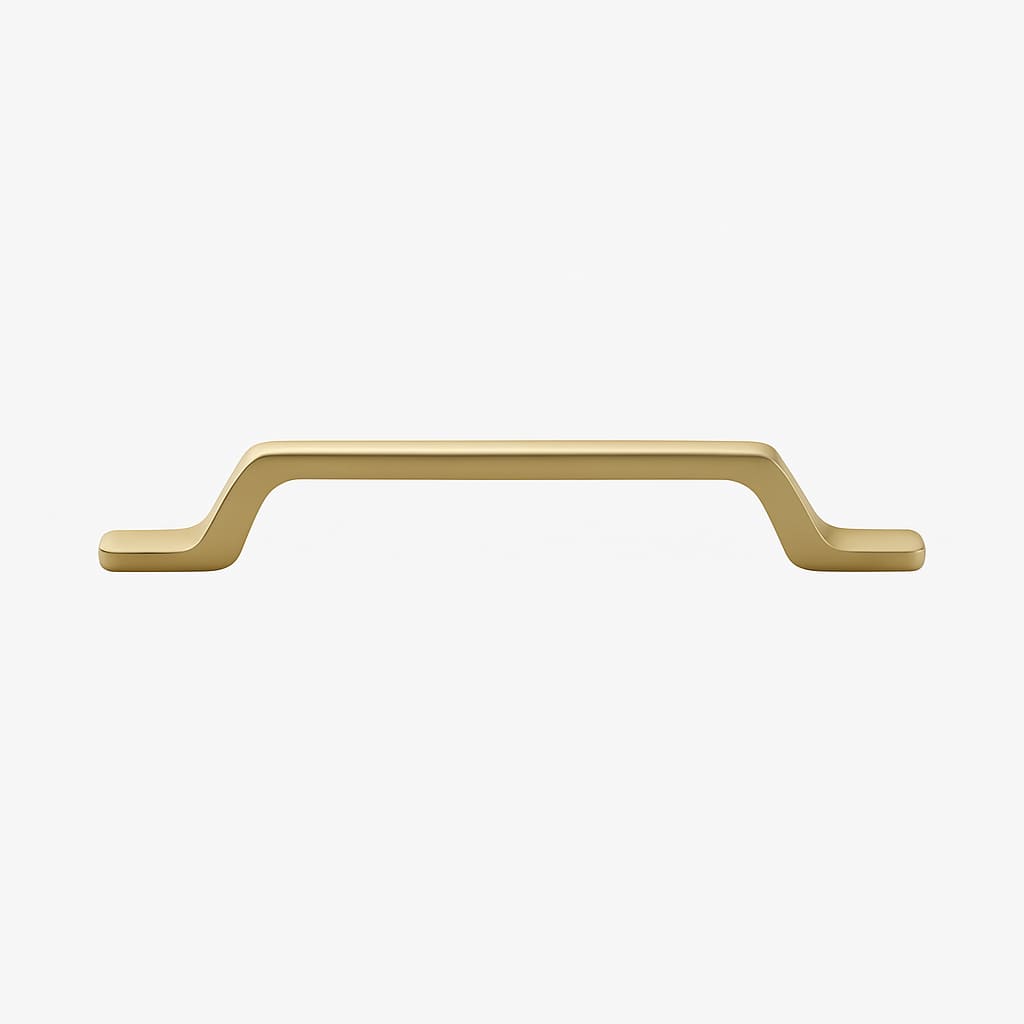 Poignée de cuisine 181mm en métal doré mat, finition contemporaine sur mesure