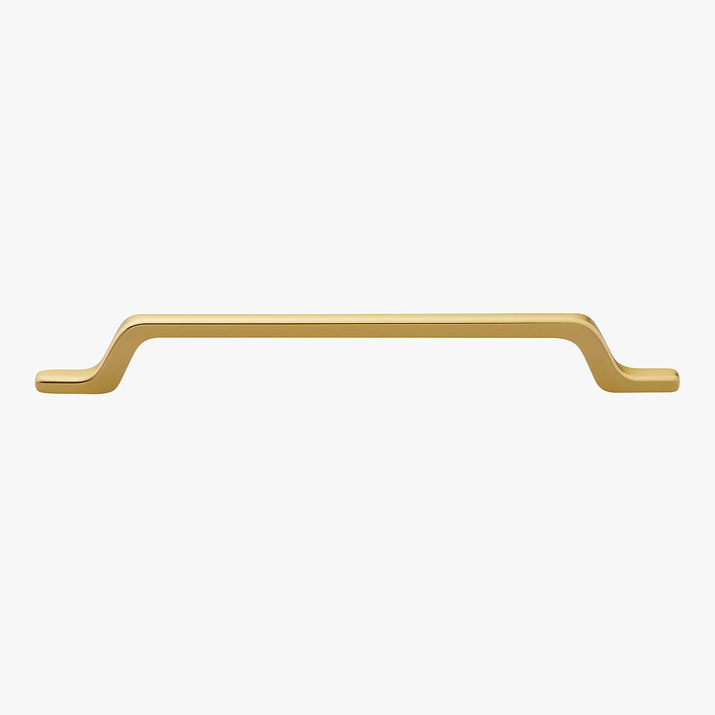 Poignée de meuble cuisine 220mm métal doré mat, finition contemporaine sur mesure