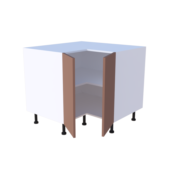 Meuble bas d'angle 2 portes - larg. 93cm - Haut. 85cm (pieds inclus)