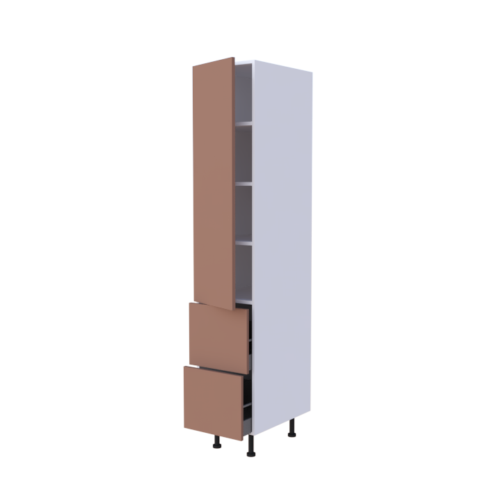 Colonne 1 porte + 2 casseroliers - Larg. 40cm - Haut. 215cm (pieds inclus)