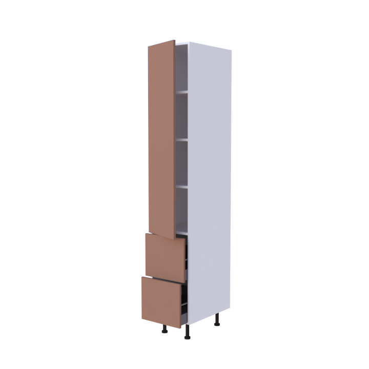 Colonne 1 porte + 2 casseroliers - Larg. 40cm - Haut. 235cm (pieds inclus)