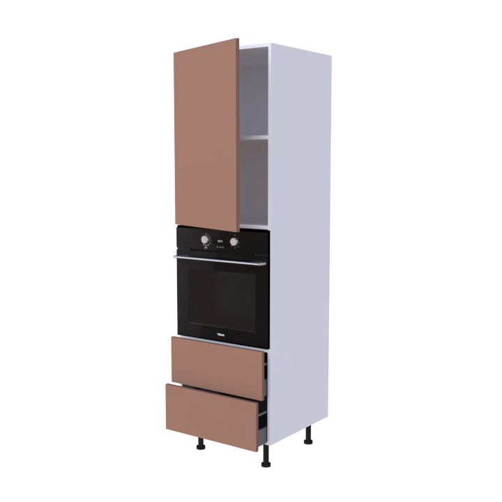 Colonne Four + 2 casseroliers + 1 porte battante - Larg. 60cm - Haut. 215cm (pieds inclus)