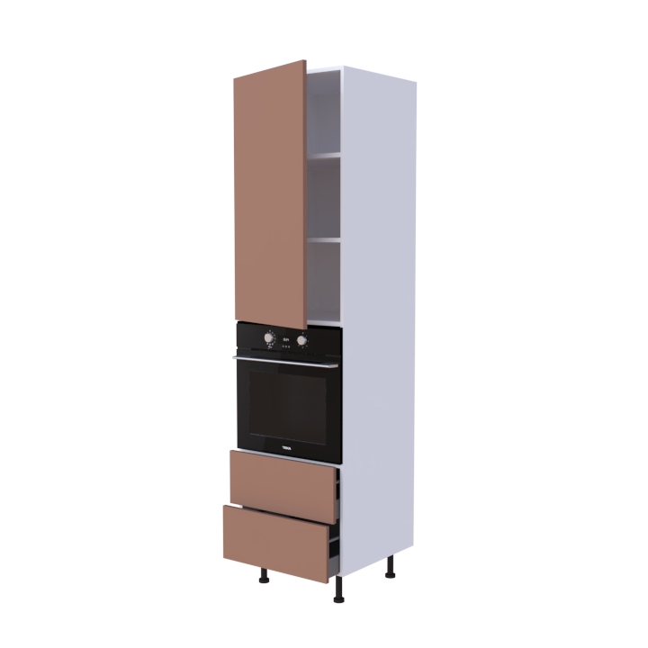Colonne Four + 2 casseroliers + 1 porte battante - Larg. 60cm - Haut. 235cm (pieds inclus)