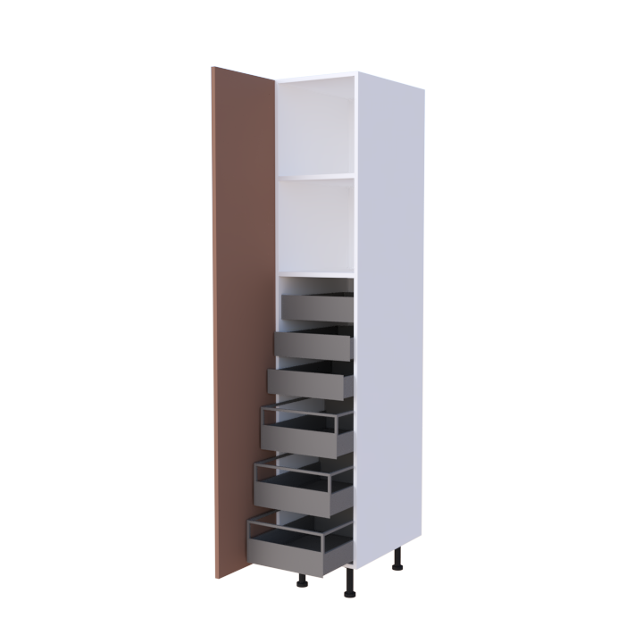 Colonne 1 porte + 6 tiroirs intérieurs - Larg. 40cm - Haut. 215cm (pieds inclus)