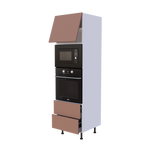 Colonne Four et micro onde + 2 casseroliers + 1 porte abattant - Larg. 60cm - Haut. 215cm (pieds inclus)