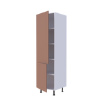 Colonne 2 portes étagères intérieures - Larg. 60cm - Haut. 215cm (pieds inclus)