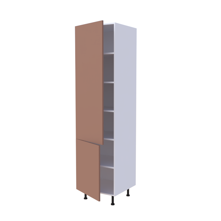 Colonne 2 portes étagères intérieures - Larg. 60cm - Haut. 235cm (pieds inclus)