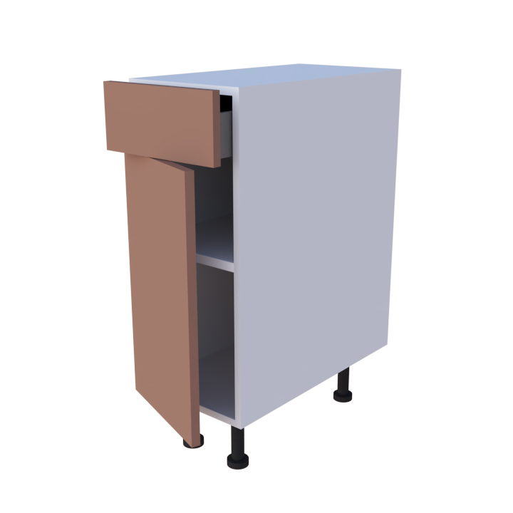 Meuble bas 1 porte + 1 tiroir - larg. 30 cm - Haut. 85cm (pieds inclus)
