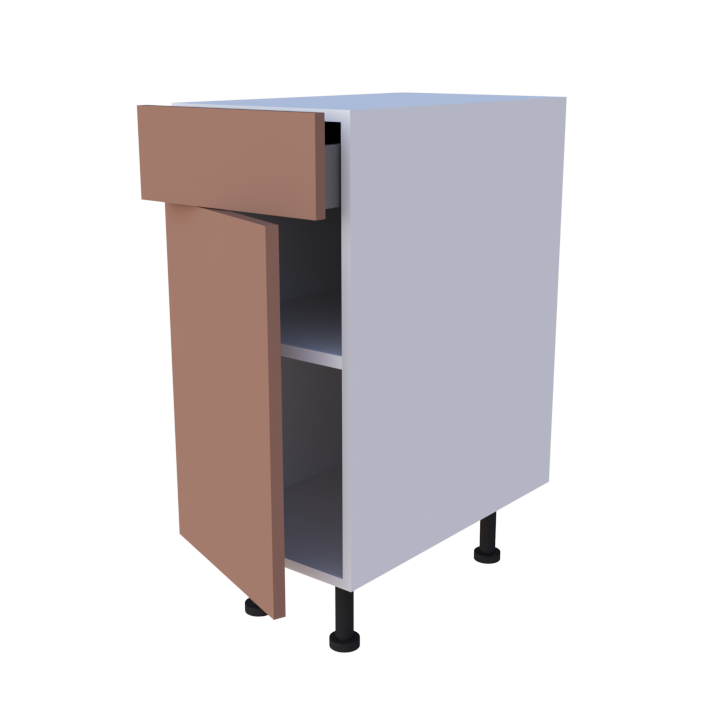 Meuble bas 1 porte + 1 tiroir - larg. 35 cm - Haut. 85cm (pieds inclus)