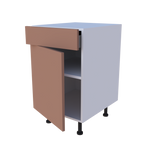 Meuble bas 1 porte + 1 tiroir - larg. 50 cm - Haut. 85cm (pieds inclus)