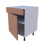 Meuble bas 1 porte + 1 tiroir - larg. 60 cm - Haut. 85cm (pieds inclus)