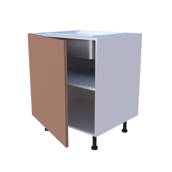 Meuble bas evier 1 porte - larg. 70cm - Haut. 85cm (pieds inclus)