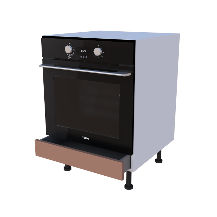 Meuble bas four tiroir - larg. 60cm - Haut. 85cm (pieds inclus)