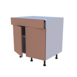 Meuble bas 2 portes + 1 tiroir - larg. 80 cm - Haut. 85cm (pieds inclus)