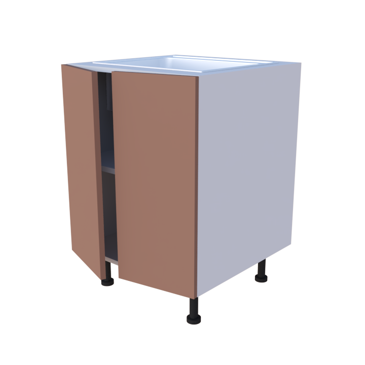 Meuble bas evier 2 portes - larg. 60cm - Haut. 85cm (pieds inclus)