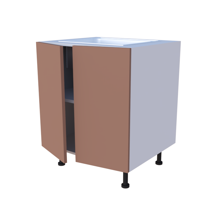 Meuble bas evier 2 portes - larg. 70cm - Haut. 85cm (pieds inclus)