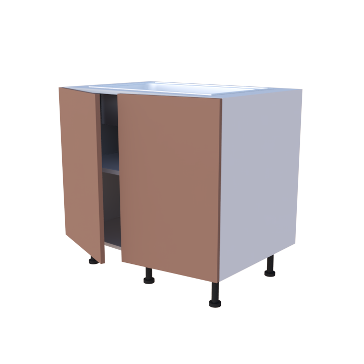 Meuble bas evier 2 portes - larg. 90cm - Haut. 85cm (pieds inclus)