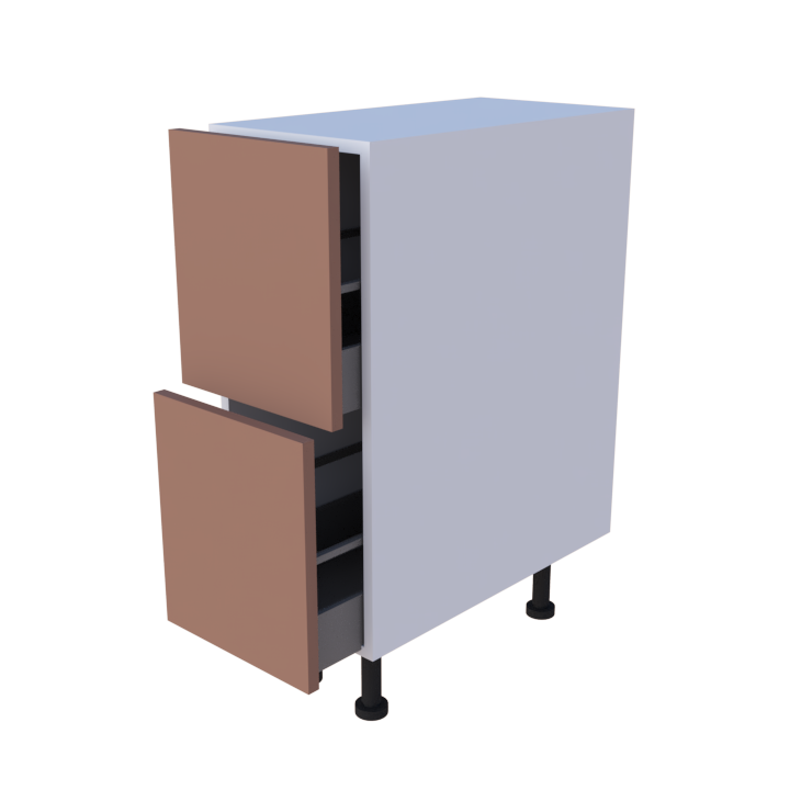 Meuble bas 2 casseroliers - larg. 30 cm - Haut. 85cm (pieds inclus)