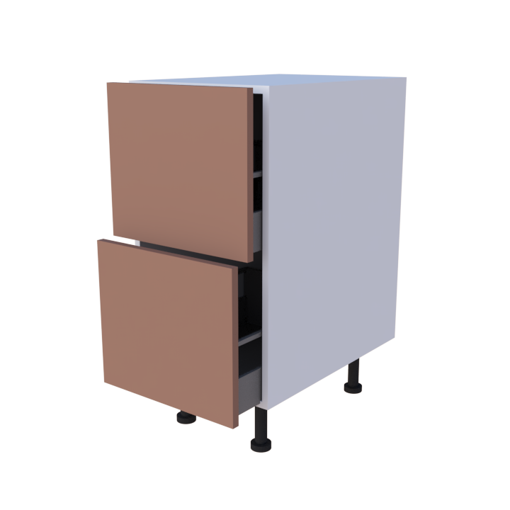 Meuble bas 2 casseroliers - larg. 40 cm - faible profondeur - Haut. 85cm (pieds inclus)