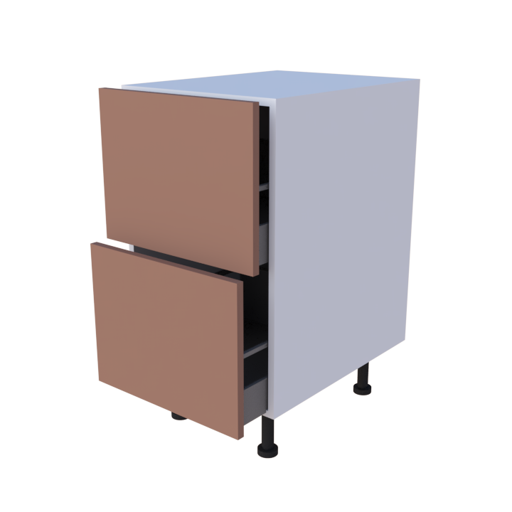 Meuble bas 2 casseroliers - larg. 45 cm - faible profondeur - Haut. 85cm (pieds inclus)