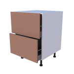 Meuble bas 2 casseroliers - larg. 60 cm - Haut. 85cm (pieds inclus)