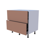 Meuble bas 2 casseroliers - Larg. 90cm - Haut. 85cm (pieds inclus)
