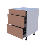 Meuble bas 3 casseroliers - larg. 60cm - Haut. 85cm (pieds inclus)