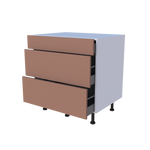 Meuble bas 3 casseroliers - larg. 80cm - Haut. 85cm (pieds inclus)