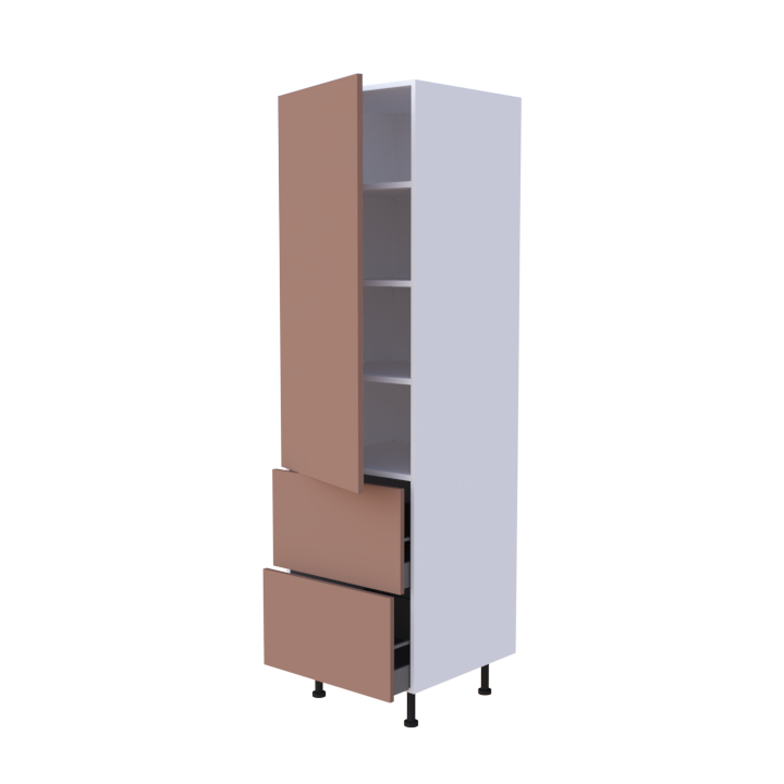 Colonne 1 porte + 2 casseroliers - Larg. 60cm - Haut. 215cm (pieds inclus)