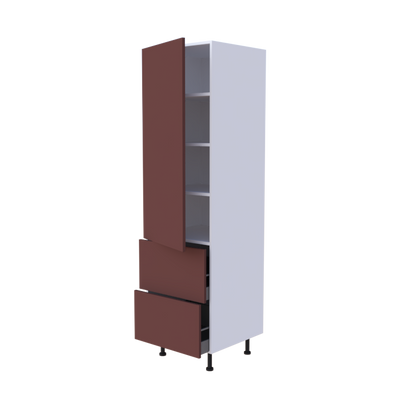 Colonne 1 porte + 2 casseroliers - Larg. 60cm - Haut. 215cm (pieds inclus)