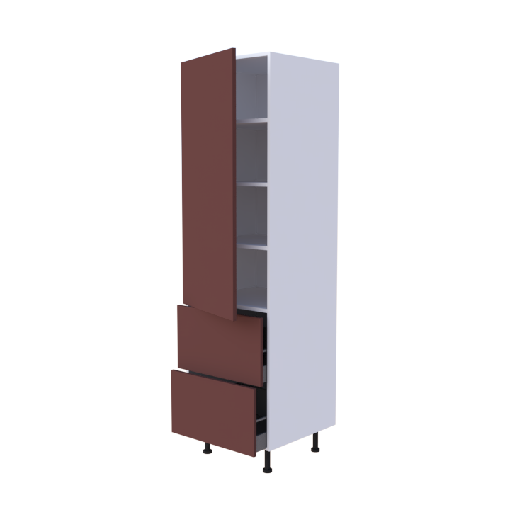 Colonne 1 porte + 2 casseroliers - Larg. 60cm - Haut. 215cm (pieds inclus)