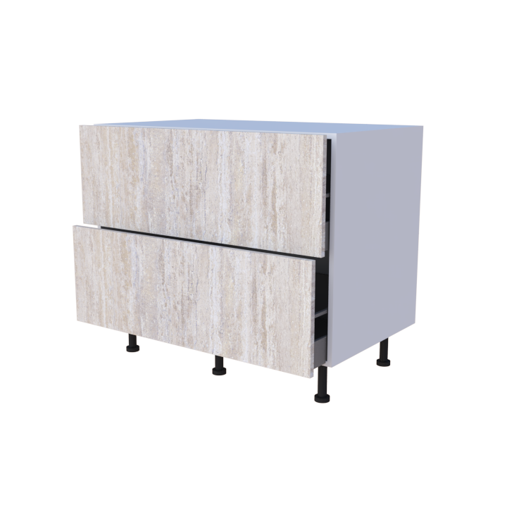 Meuble bas 2 casseroliers - Larg. 100cm - Haut. 85cm (pieds inclus)