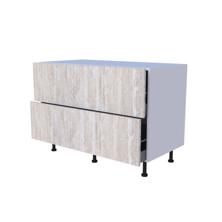 Meuble bas 2 casseroliers - Larg. 120cm - Haut. 85cm (pieds inclus)