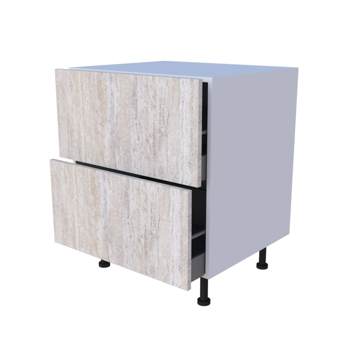 Meuble bas 2 casseroliers - Larg. 70cm - Haut. 85cm (pieds inclus)