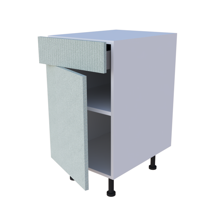 Meuble bas 1 porte + 1 tiroir  - Larg. 45cm - Haut. 85cm (pieds inclus)