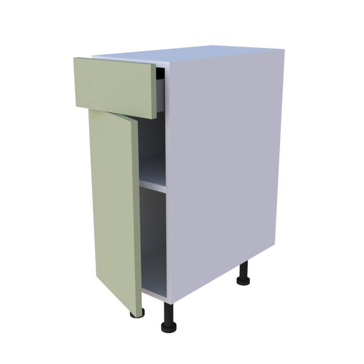 Meuble bas 1 porte + 1 tiroir - larg. 30 cm - Haut. 85cm (pieds inclus)