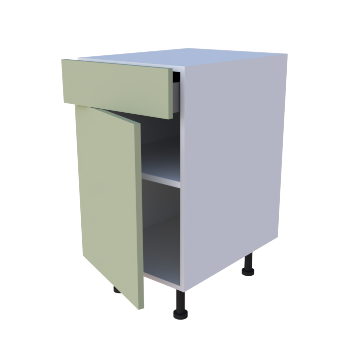 Meuble bas 1 porte + 1 tiroir  - Larg. 45cm - Haut. 85cm (pieds inclus)