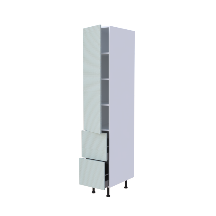 Colonne 1 porte + 2 casseroliers - Larg. 40cm - Haut. 215cm (pieds inclus)