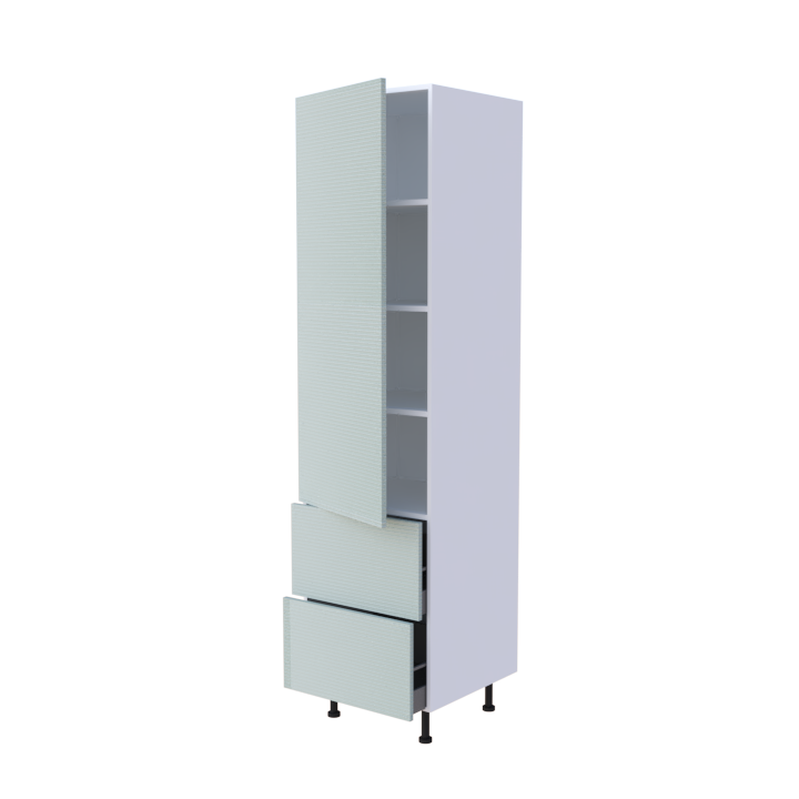 Colonne 1 porte + 2 casseroliers - Larg. 60cm - Haut. 235cm (pieds inclus)