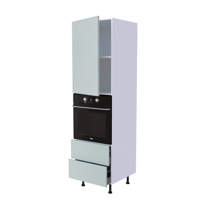 Colonne Four + 2 casseroliers + 1 porte battante - Larg. 60cm - Haut. 215cm (pieds inclus)