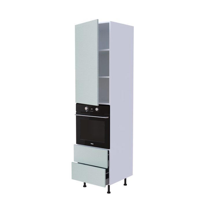 Colonne Four + 2 casseroliers + 1 porte battante - Larg. 60cm - Haut. 235cm (pieds inclus)