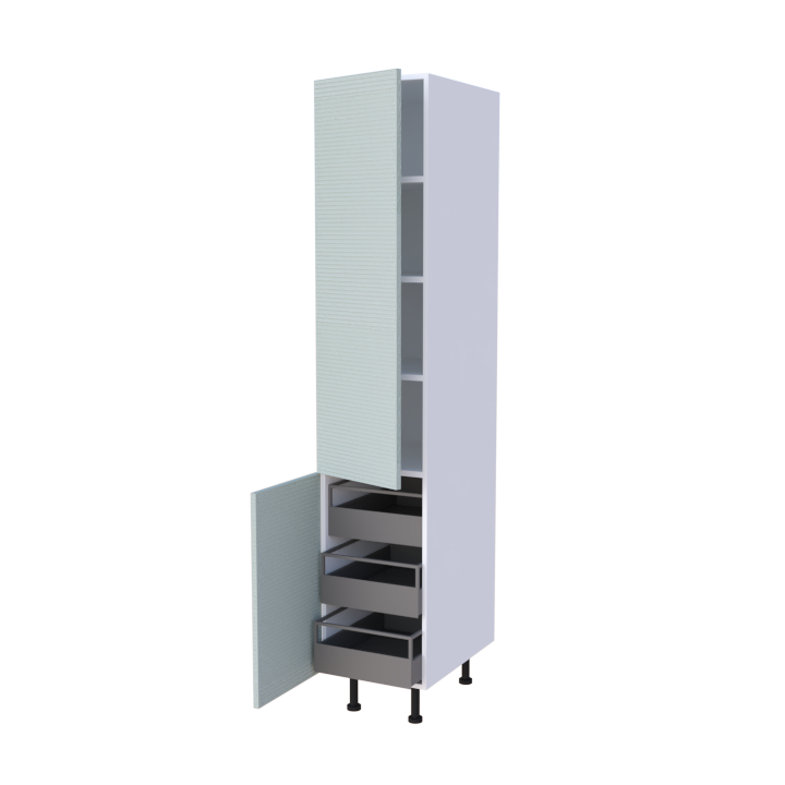 Colonne 2 portes + 3 tiroirs intérieurs - Larg. 40cm - Haut. 215cm (pieds inclus)