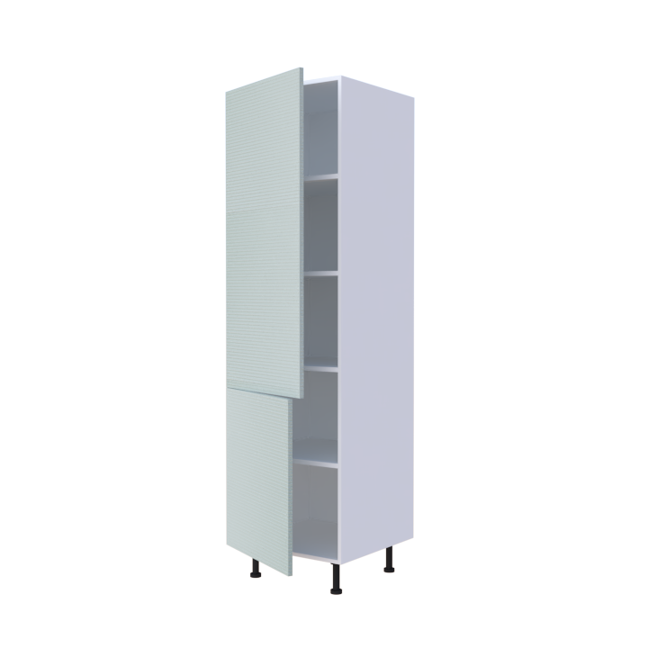 Colonne 2 portes étagères intérieures - Larg. 60cm - Haut. 215cm (pieds inclus)