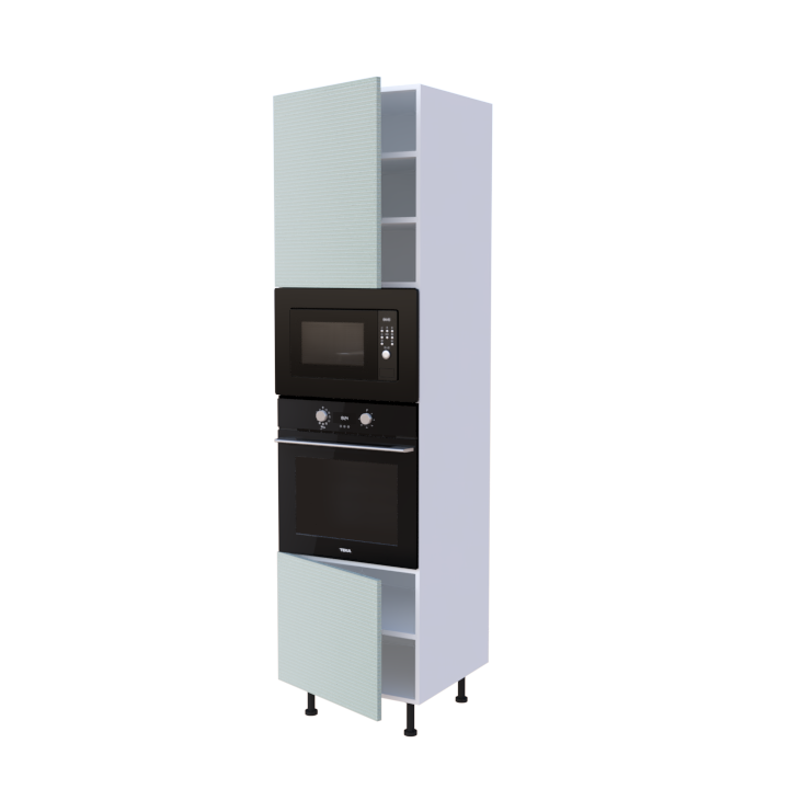 Colonne Four et micro onde + 2 portes - Larg. 60cm - Haut. 235cm (pieds inclus)