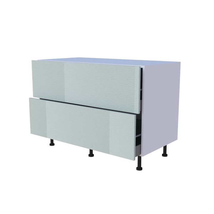 Meuble bas 2 casseroliers - Larg. 120cm - Haut. 85cm (pieds inclus)