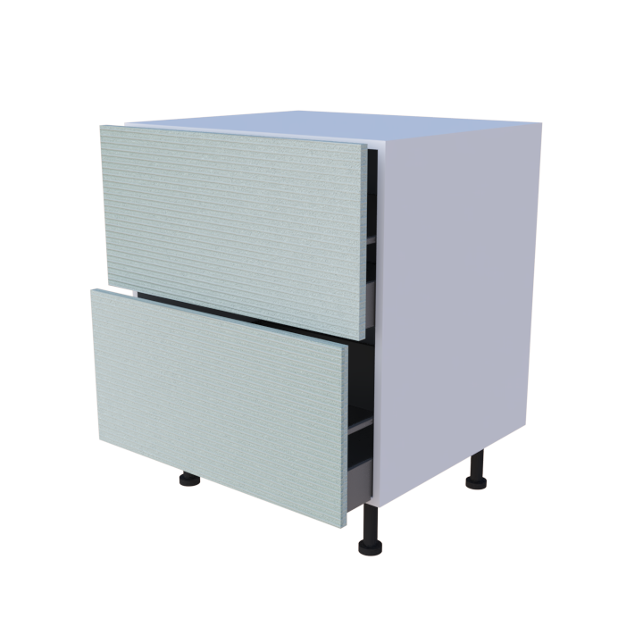 Meuble bas 2 casseroliers - Larg. 70cm - Haut. 85cm (pieds inclus)
