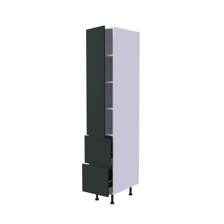 Colonne 1 porte + 2 casseroliers - Larg. 40cm - Haut. 215cm (pieds inclus)