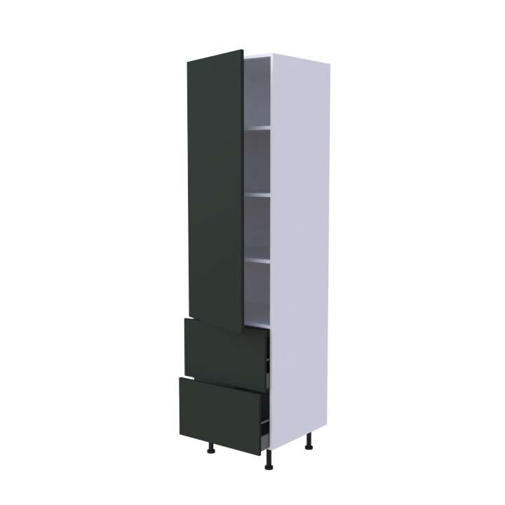 Colonne 1 porte + 2 casseroliers - Larg. 60cm - Haut. 235cm (pieds inclus)