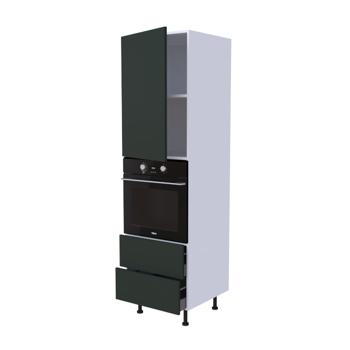 Colonne Four + 2 casseroliers + 1 porte battante - Larg. 60cm - Haut. 215cm (pieds inclus)